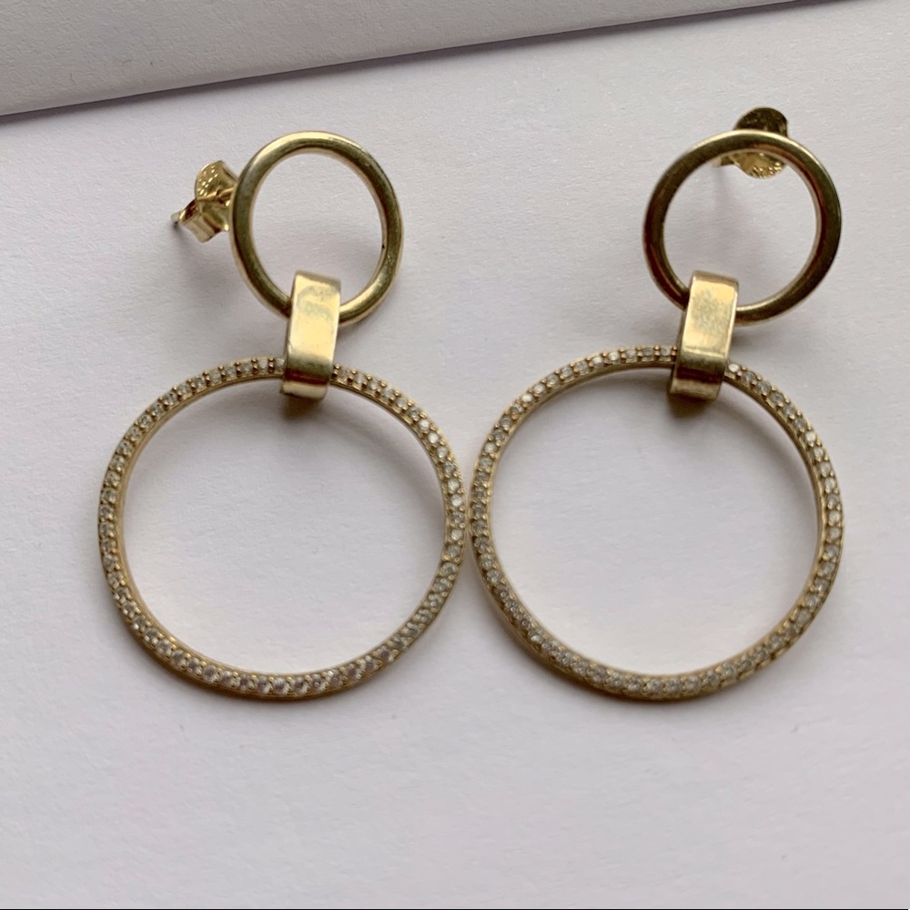 White Topaz 14kt Gold Earrings